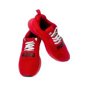 PUMA Wired Junior Lightweight Performance Cross Strap Open Red Mesh Upper 4.5C